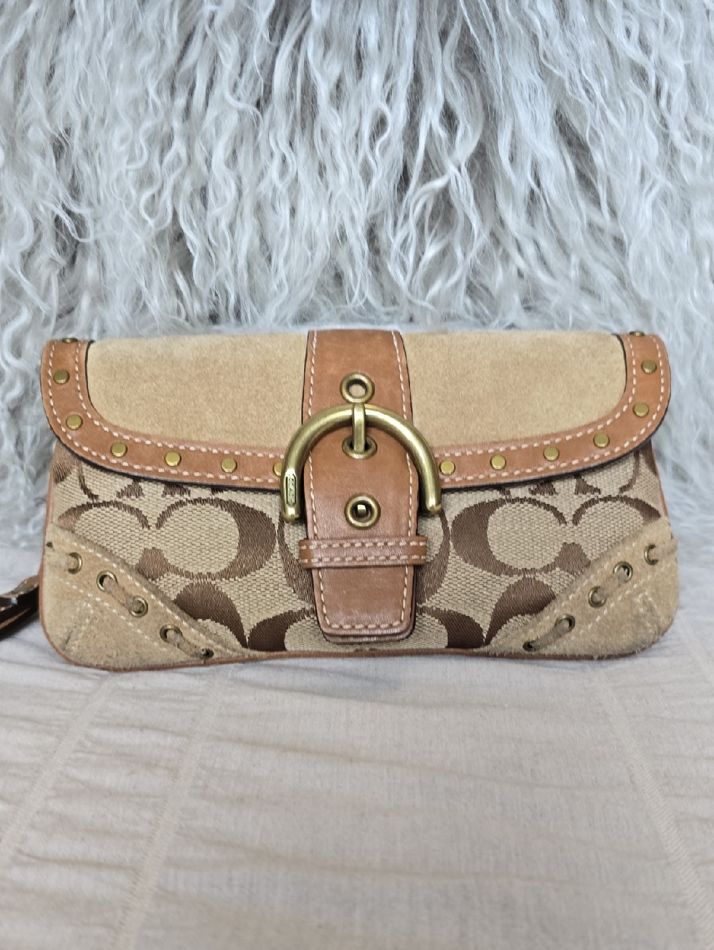 Coach Vintage Y2K Signature Studded Soho Clutch Wristlet